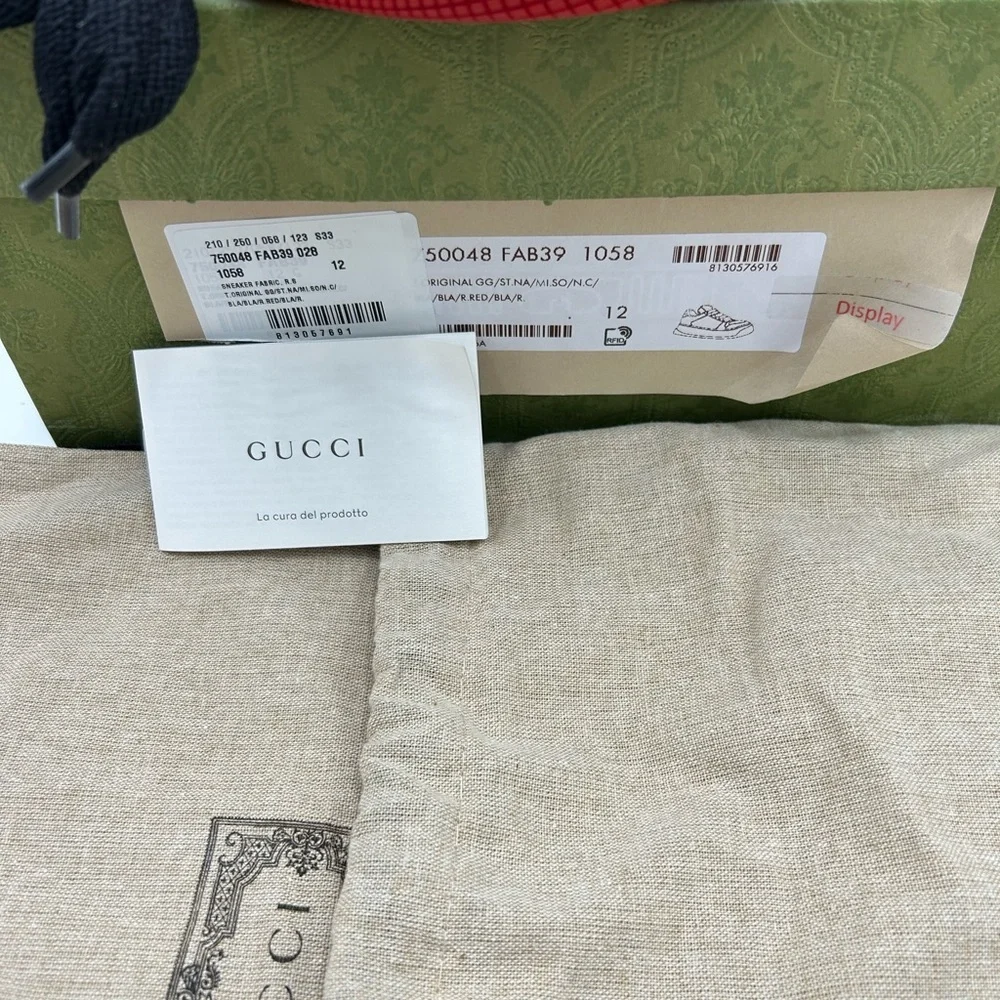 Men's Gucci SCREENER sneakers in black GG canvas, and Leather size 12